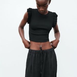 Zara ruffled sleeve top